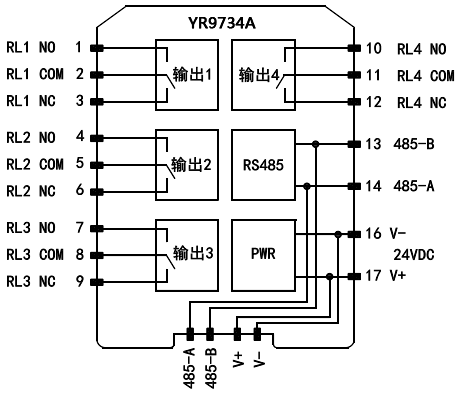 開關量輸出遠程I/O模塊接線圖