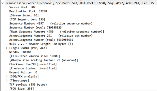 TCP協議數據段的頭信息