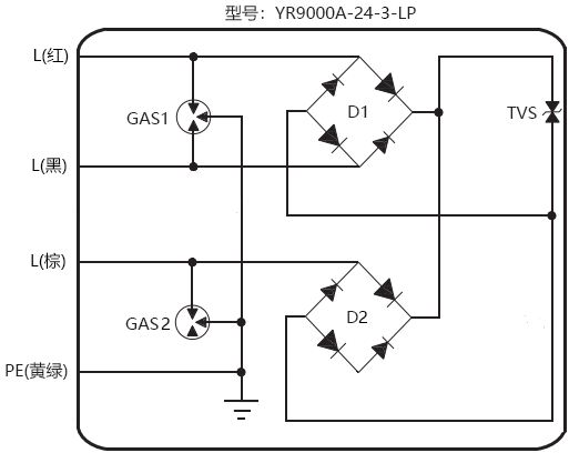 三線制現場儀表用信號電涌保護器原理圖
